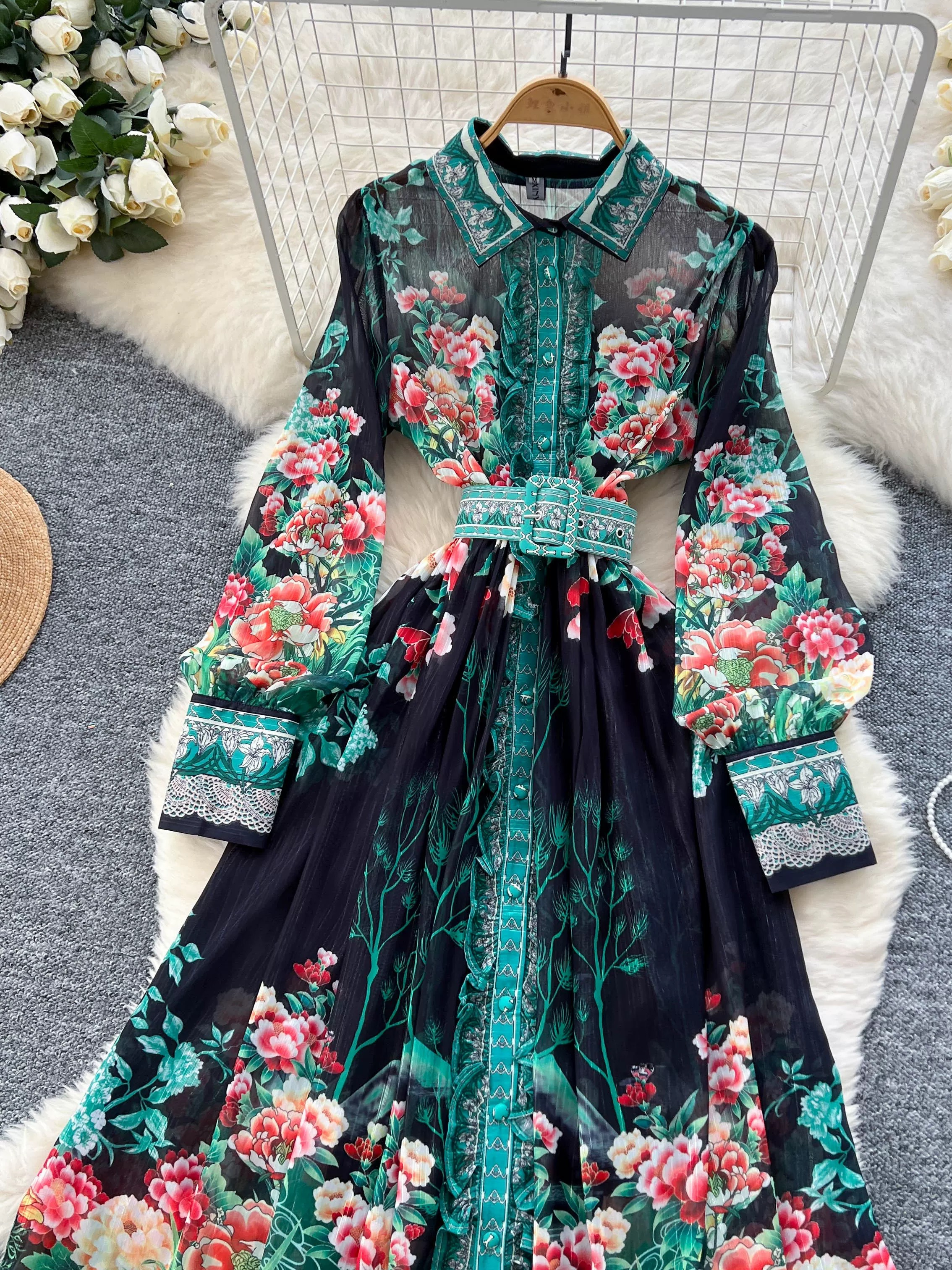 Never too jolly print dress ED193 images